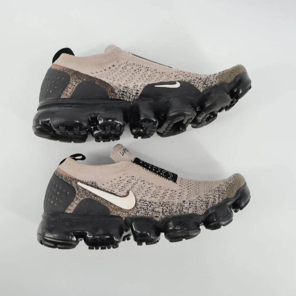 Nike‎ Air VaporMax Flyknit Moc 2 Tan Black Womens Size 8 AJ6599-201 NO INSOLES